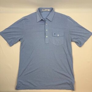 CRICQUET Men's Blue Short Sleeve Polo Shirt Pocket Size Medium